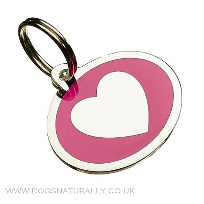 Pink Heart Dog Tag (Oval)